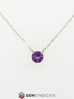 Load image into Gallery viewer, Graceful Amethyst Solitaire Necklace in 14k White Gold
