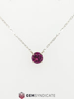 Load image into Gallery viewer, Passionate Rhodolite Solitaire Necklace in 14k White Gold
