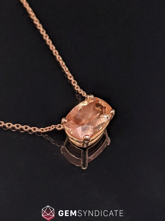 Charming Oregon Sunstone Necklace in 14k Rose Gold