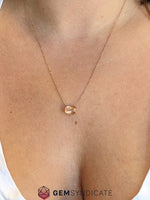 Load image into Gallery viewer, Charming Oregon Sunstone Necklace in 14k Rose Gold
