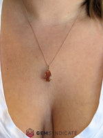 Load image into Gallery viewer, Remarkable Pear Shape Oregon Sunstone Pendant in 14k Rose Gold

