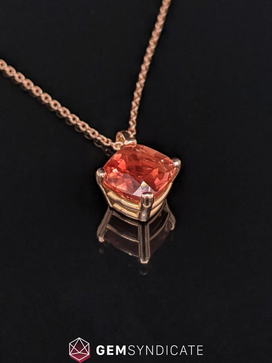 Ideal Oregon Sunstone Pendant in 14k Rose Gold