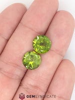 Load image into Gallery viewer, Mesmerizing Round Green Peridot Pair 6.77ctw
