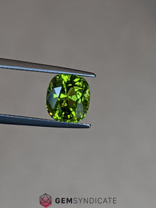 Glamorous Cushion Green Peridot 3.42ct