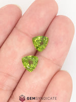 Load image into Gallery viewer, Enchanting Trillion Green Peridot Pair 4.22ctw
