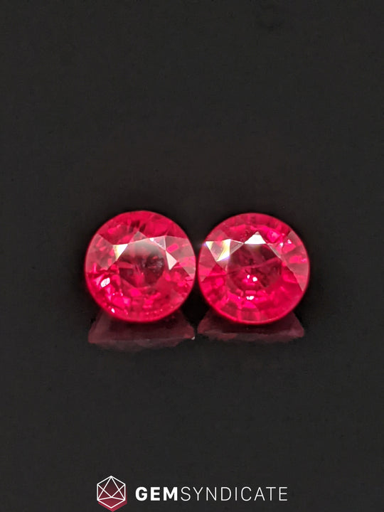 Alluring Round Ruby Pair 1.54ctw