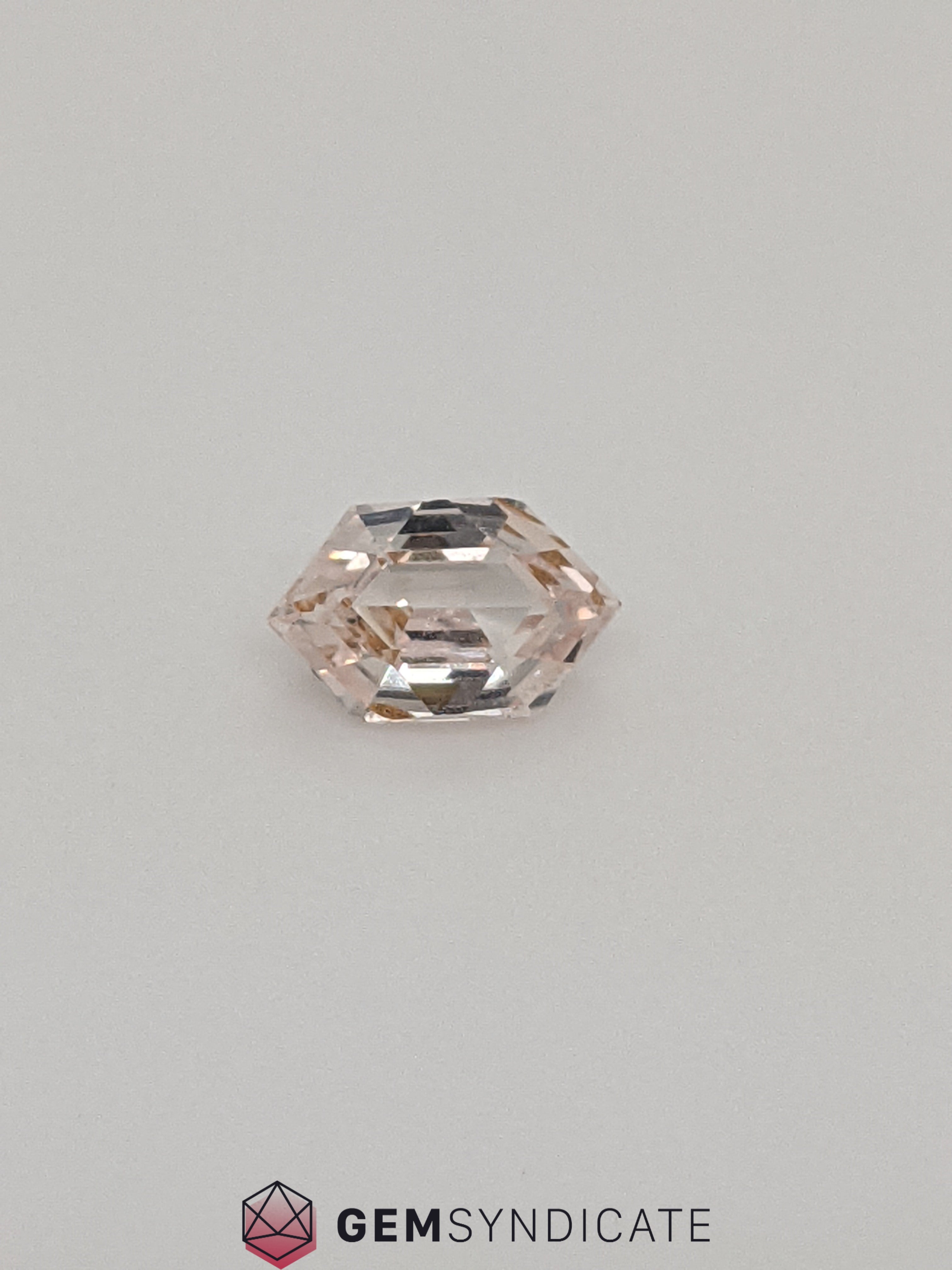 Unique Elongated Hexagon Peach Sapphire 1.34ct