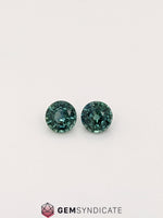 Load image into Gallery viewer, Pretty Round Teal Sapphire Pair 1.35ctw
