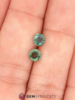 Load image into Gallery viewer, Celestial Round Teal Sapphire Pair 1.18ctw
