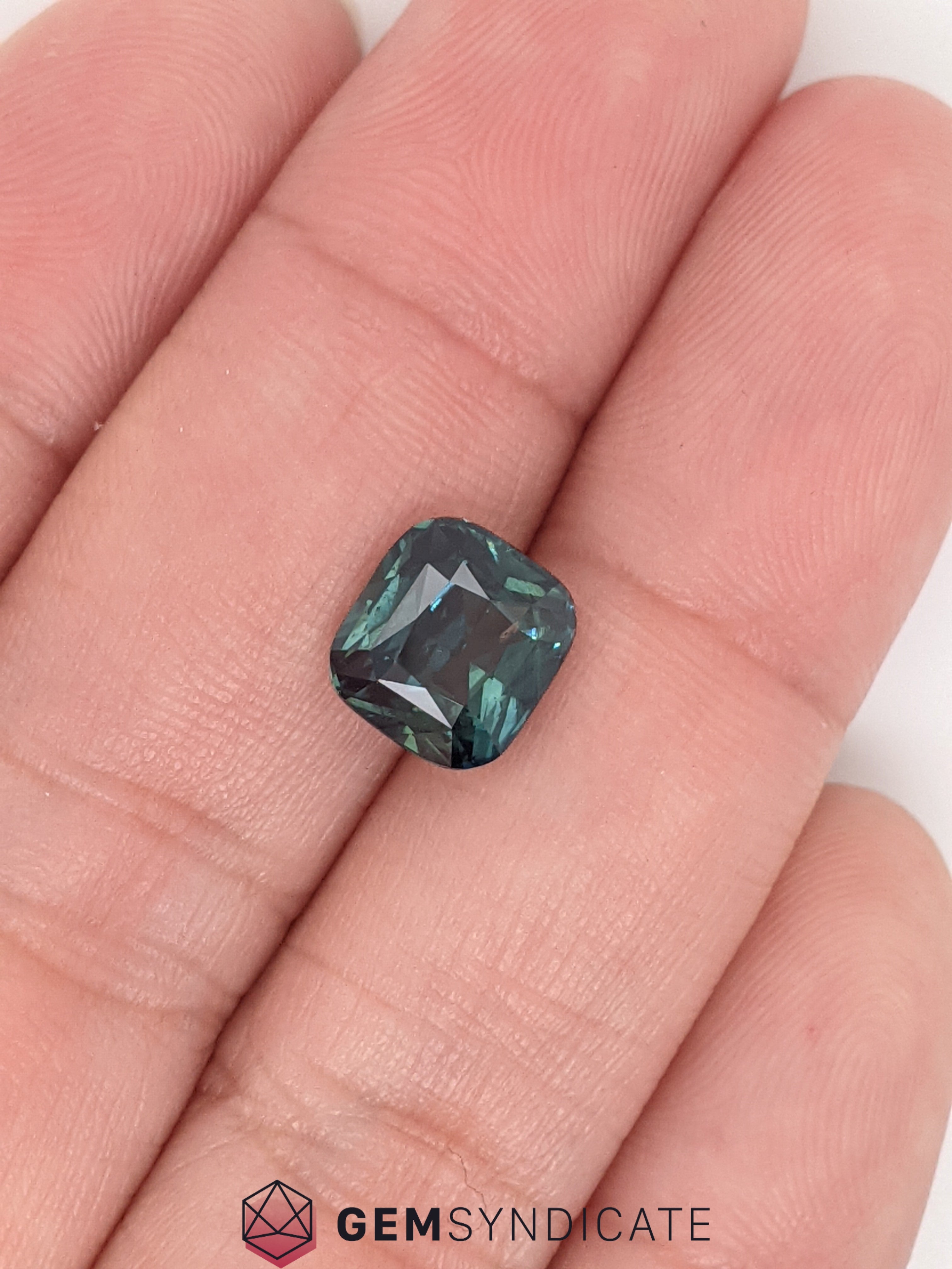 Spectacular Cushion Teal Sapphire 3.65ct