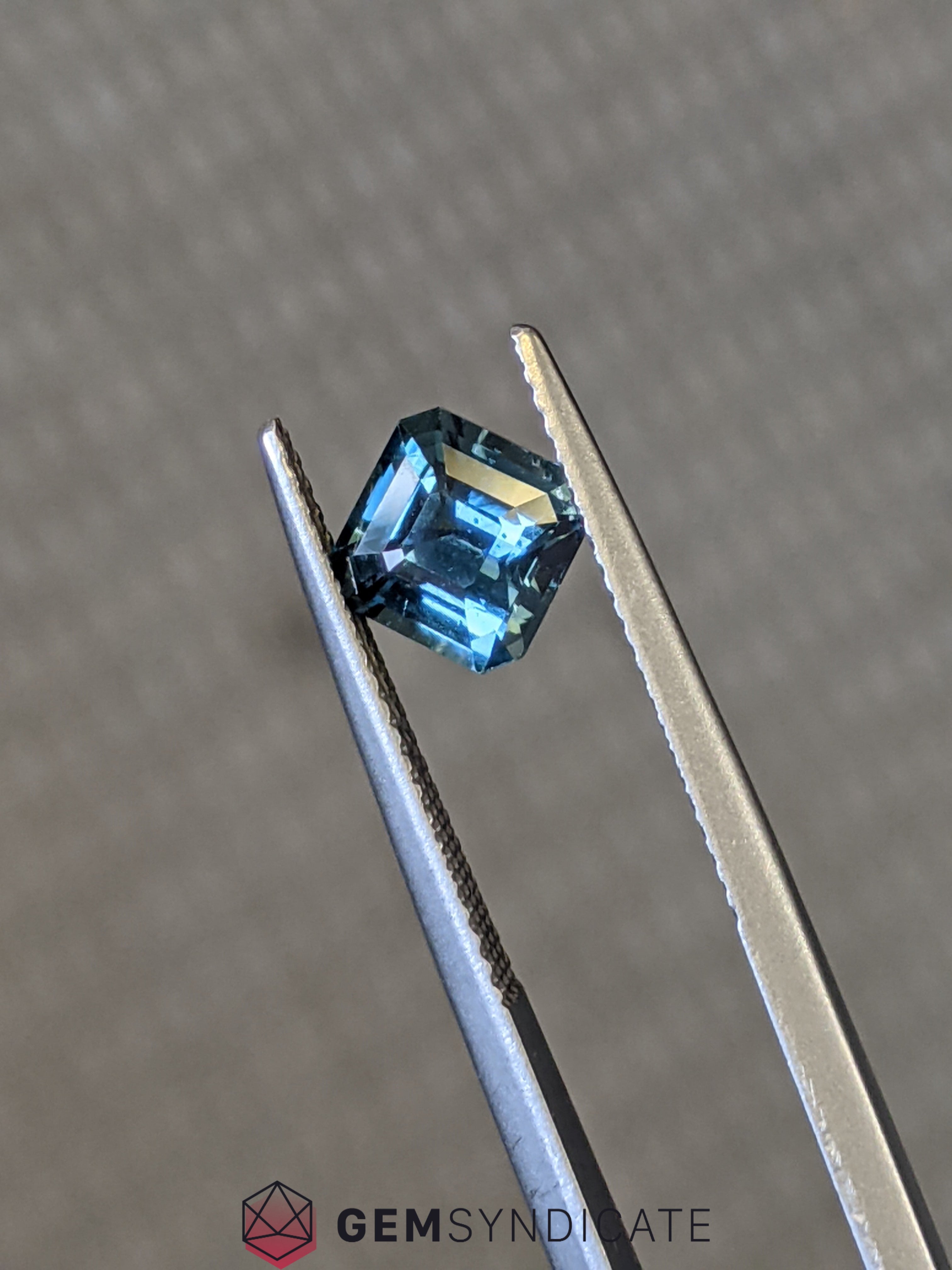Impressive Asscher Cut Teal Sapphire 1.63ct
