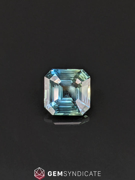 Extraordinary Asscher Cut Teal Sapphire 3.01ct