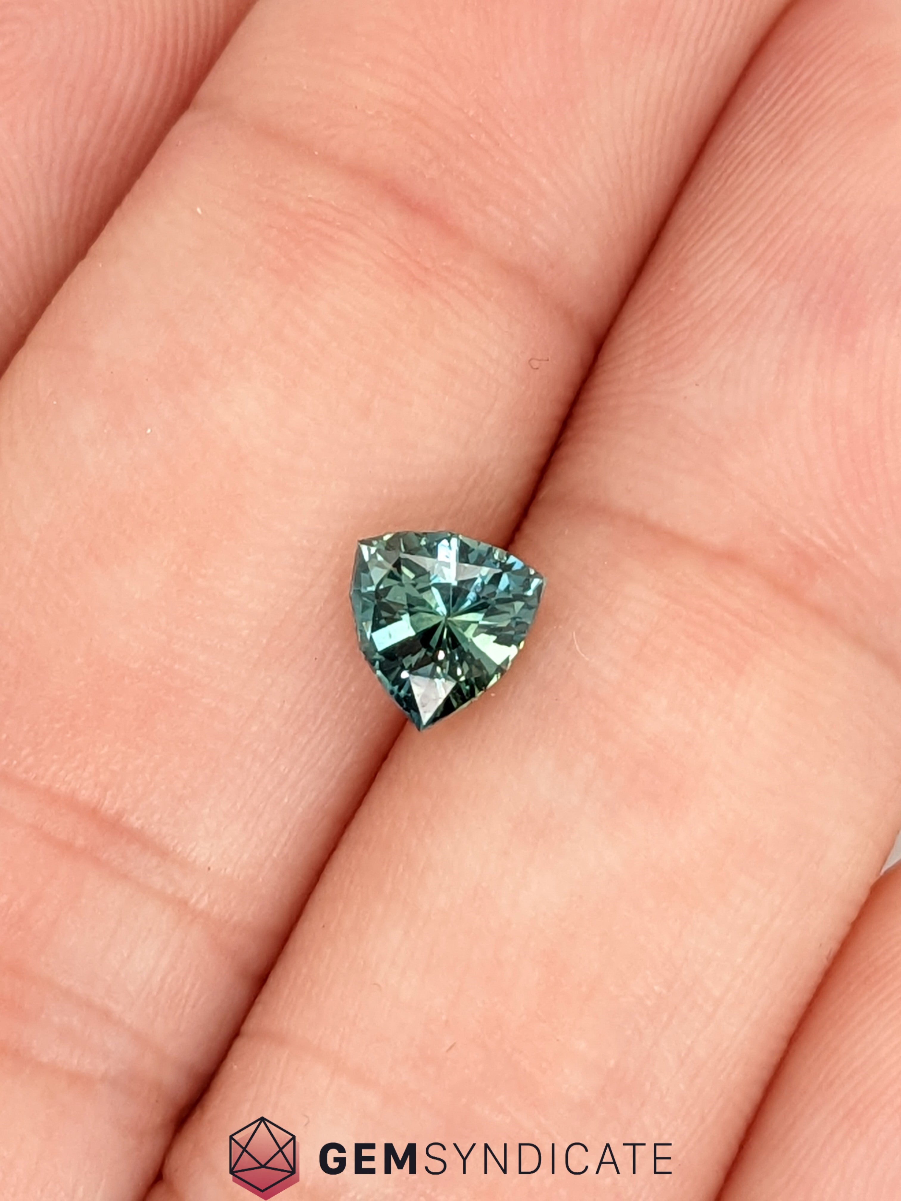 Charming Trillion Teal Sapphire 1.04ct