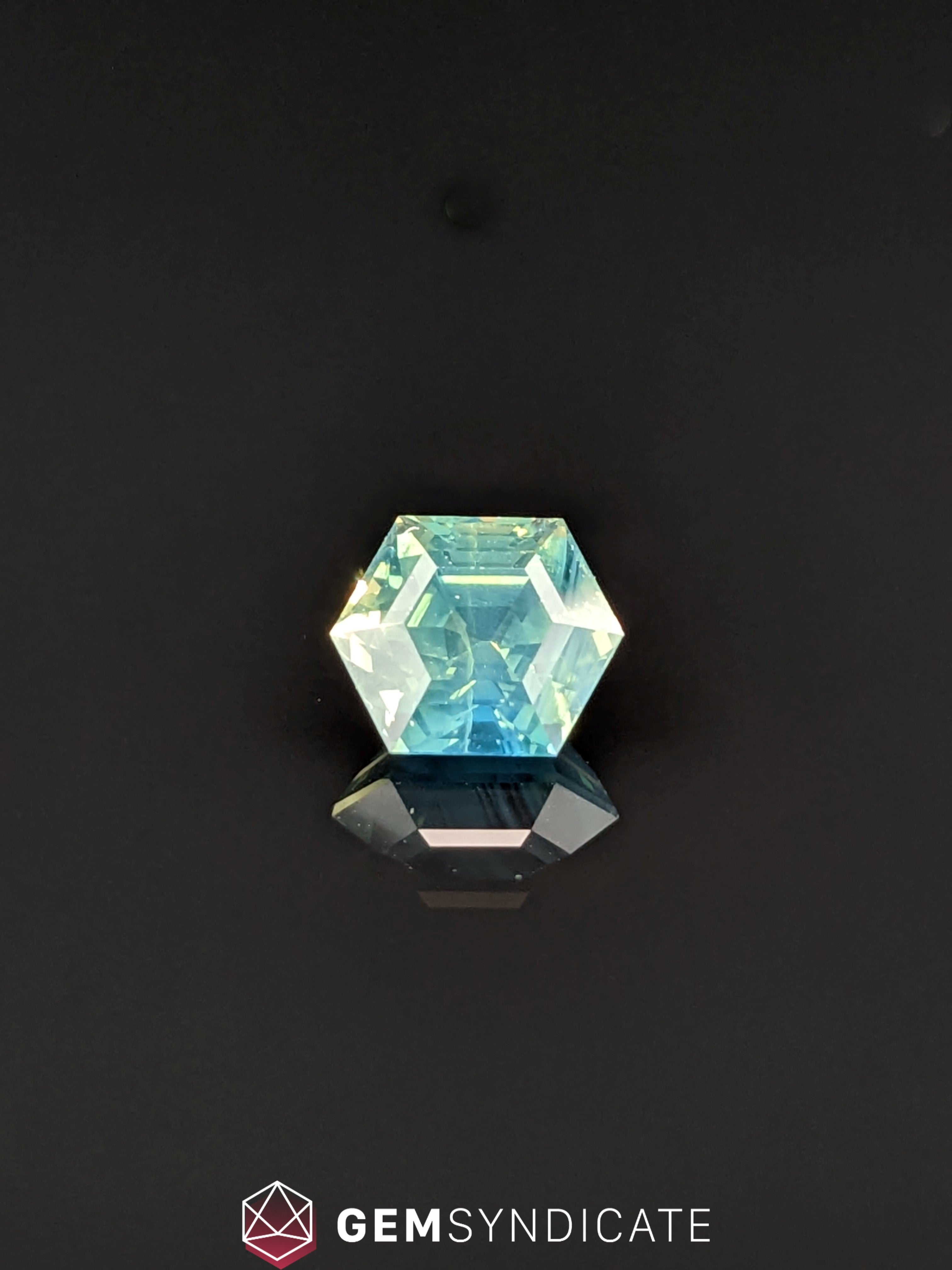 Unique Elongated Hexagon Teal Sapphire 1.53ct