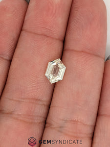 Modern Elongated Hexagon White Sapphire 1.57ct