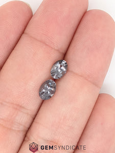 Fantastic Oval Grey Spinel Pair 1.56ctw