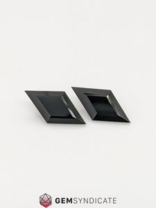 Fabulous Kite Shape Black Spinel Pair 2.84ctw