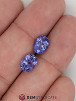 Load image into Gallery viewer, Exquisite Oval Purple Tanzanite Pair 3.20ctw
