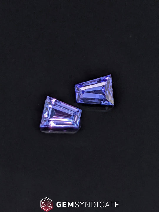 Wonderful Trapezoid Purple Tanzanite Pair 1.50ctw