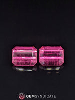 Load image into Gallery viewer, Wonderful Emerald Cut Pink Tourmaline Pair 8.09ctw
