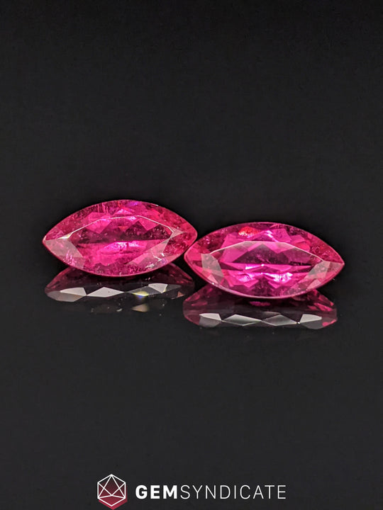 Gorgeous Marquise Shape Rubellite Tourmaline Pair 6.08ctw