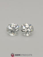 Load image into Gallery viewer, Bold Round White Zircon Pair 8.13ctw
