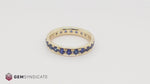 Load and play video in Gallery viewer, Beautiful Blue Sapphire Eternity Band in 14k Yellow Gold
