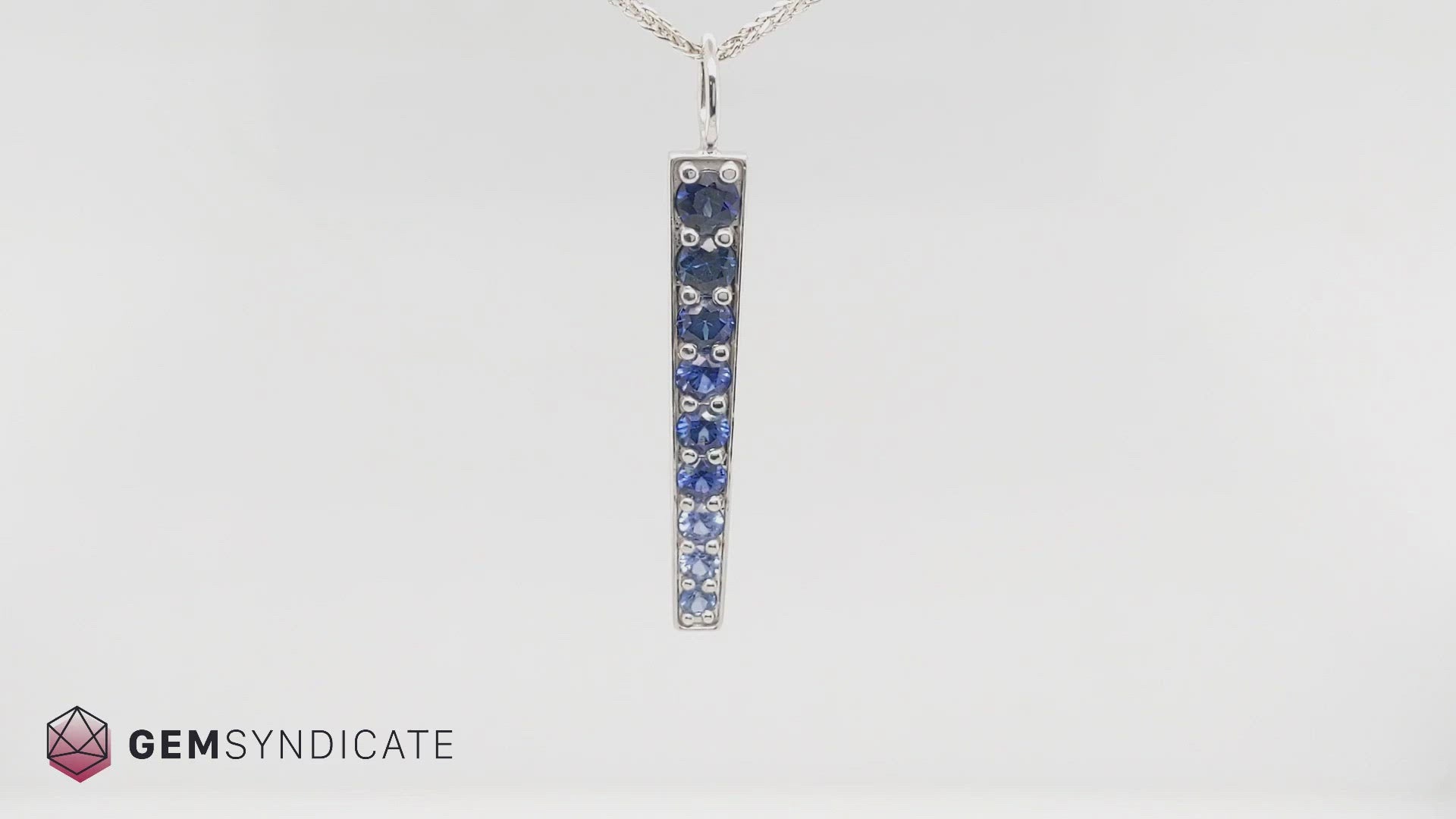 Stunning Blue Sapphire Ombre Icicle Pendant