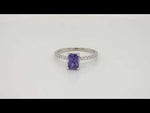 Load and play video in Gallery viewer, Pretty Radiant Cut Purple Sapphire Ring in 14k White Gold

