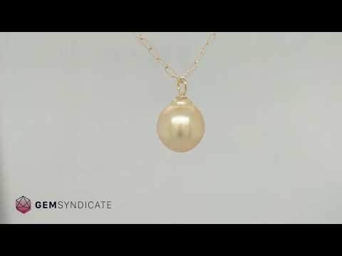 Elegant Golden South Sea Pearl Necklace in 14k Yellow Gold