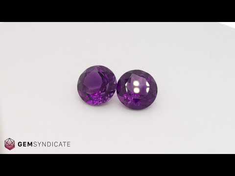 Alluring Round Purple Amethyst Pair 19.44ctw