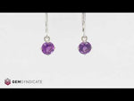 Load and play video in Gallery viewer, Charming Amethyst Solitaire Dangle Birthstone Earrings
