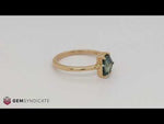 Load and play video in Gallery viewer, Exceptional Fancy Shape Teal Sapphire Ring in 14k Yellow Gold
