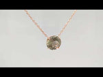 Load and play video in Gallery viewer, Sophisticated Peacock Oregon Sunstone Necklace in 14k Rose Gold

