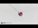 Load and play video in Gallery viewer, Passionate Rhodolite Solitaire Necklace in 14k White Gold
