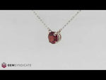 Load and play video in Gallery viewer, Fiery Garnet Solitaire Necklace in 14k White Gold

