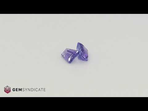 Wonderful Trapezoid Purple Tanzanite Pair 1.50ctw