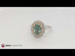 Load and play video in Gallery viewer, Breathtaking Montana Teal Sapphire Ring in 14k White/Yellow Gold

