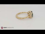 Load and play video in Gallery viewer, Alluring Teal Sapphire Ring in 14k Yellow Gold
