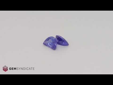 Divine Half Moon Bluish/Purple Tanzanite Pair 2.33ctw