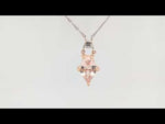 Load and play video in Gallery viewer, Fierce Peach Sapphire Necklace in 14k White and Rose Gold
