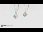 Load and play video in Gallery viewer, Sparkly Blue Zircon Solitaire Dangle Birthstone Earrings

