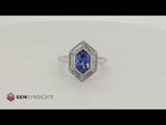 Load and play video in Gallery viewer, Modern Blue Sapphire Ring in 18k White Gold
