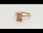 Load and play video in Gallery viewer, Chic Rectangle Oregon Sunstone Ring in 14k Rose Gold
