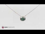 Load and play video in Gallery viewer, Enchanting Teal Sapphire Necklace in 14k White Gold
