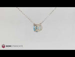 Load and play video in Gallery viewer, Magnificent Blue Topaz Solitaire Necklace in 14k White Gold
