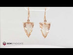 Load and play video in Gallery viewer, Elegant Shield Shaped Drop Earrings in 14k Rose Gold
