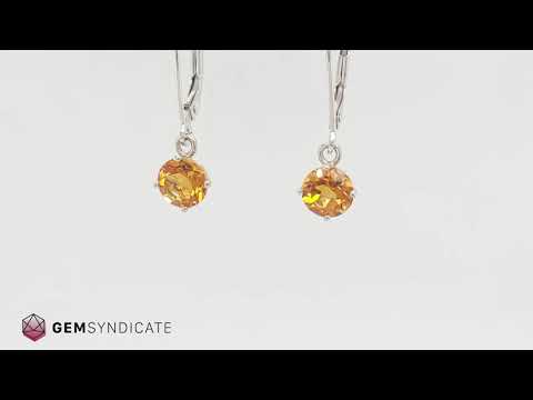 Charismatic Citrine Solitaire Dangle Birthstone Earrings